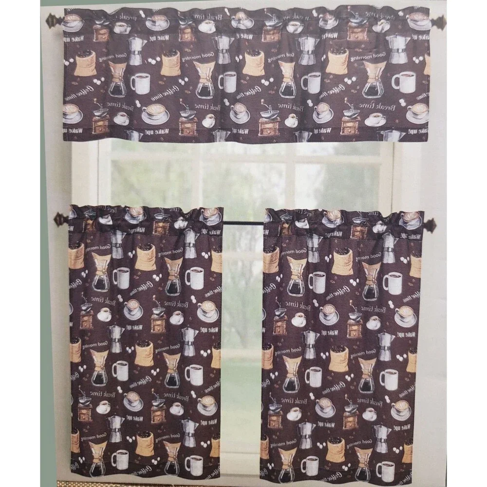 3pc. Kitchen Curtains Set:2 Tiers(26